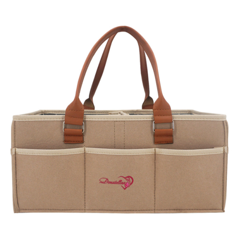 Light Brown Diaper Caddy Organizer Nursery use Foldable Lightweight Large Portable Baby Shower Gift Basket Travel Tote Car